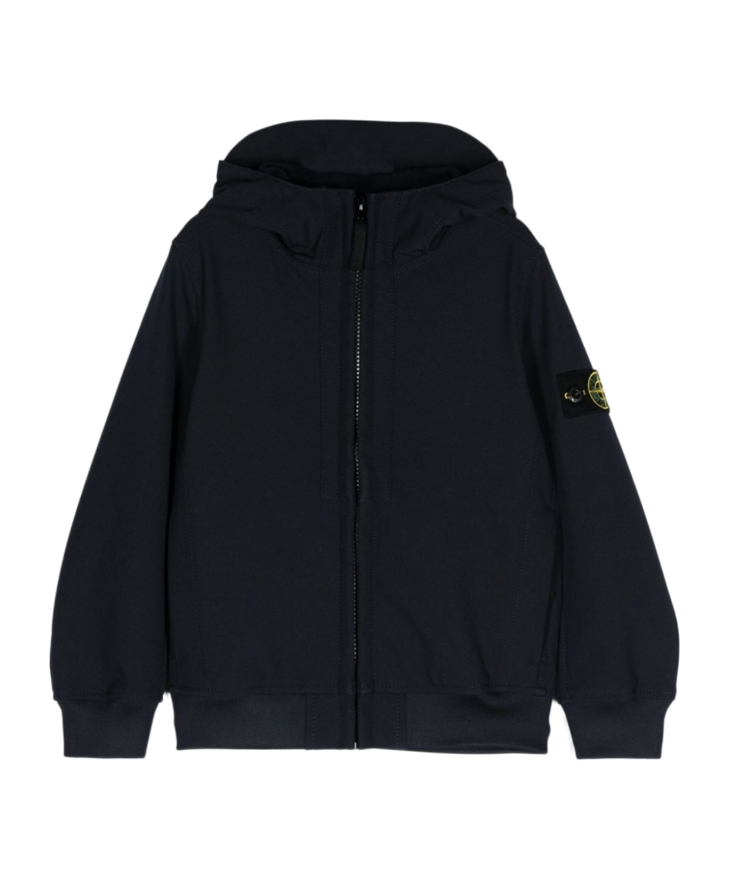 Stone Island Compass-motif Hooded Jacket In Black