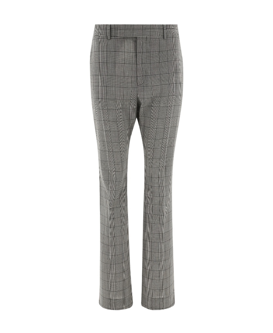 Celine Checkered Casual Trousers In Gray