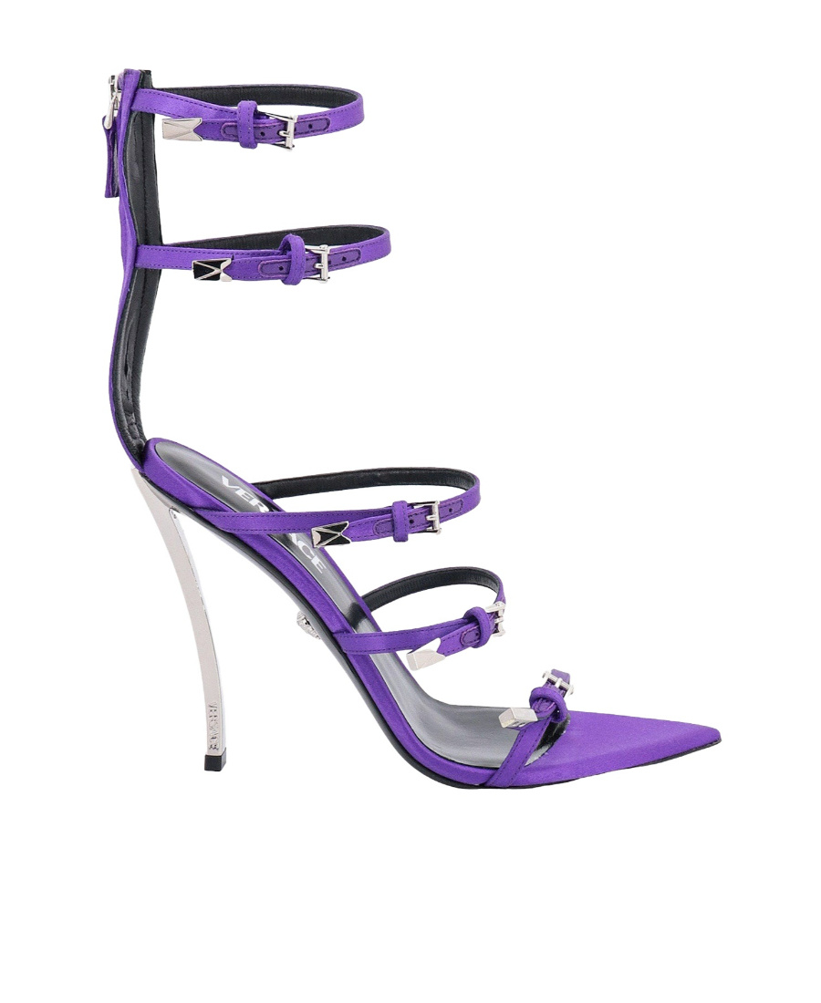 Versace Sandals With Purple Pin-point Heel In Purple