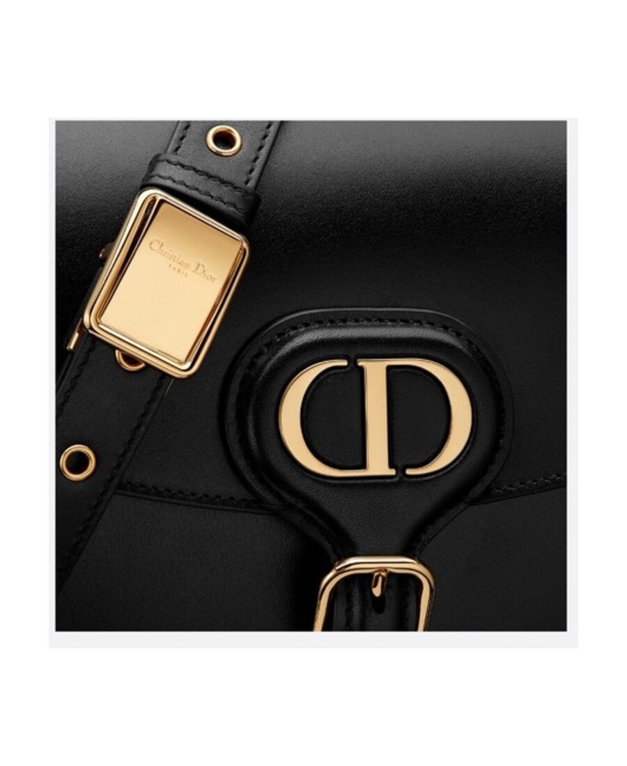 Dior Bobby Medium Glossy Cowhide Backpack In Black