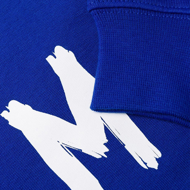 Msgm Printed Logo Sweater In Blue