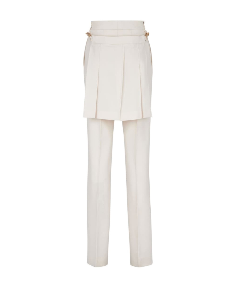Fendi Ivory Wool Pant In White
