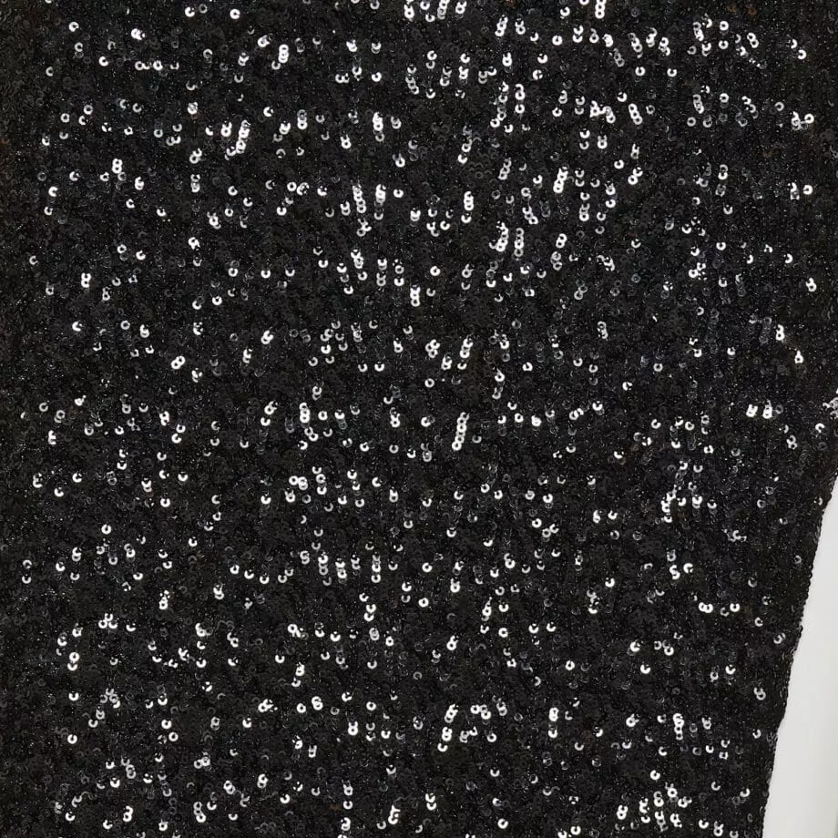 Shop Oseree High-waisted Sequin-embellished Midi Skirt In Black