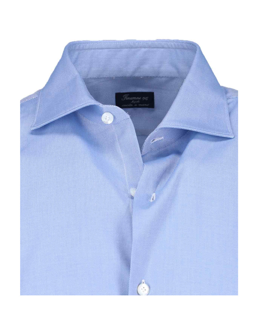 Finamore 1925 Napoli Spread-collar Cotton Shirt In Blue