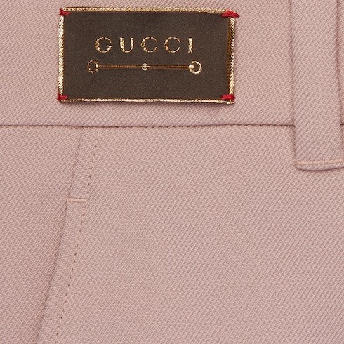 Gucci Mid-rise Wool Tailored Trousers In Pink