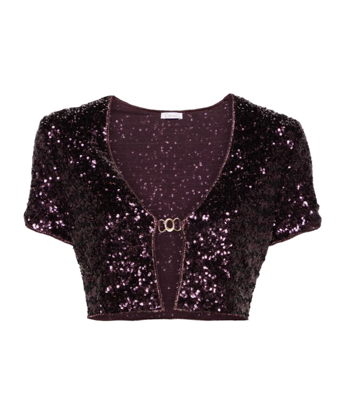 Shop Oseree Sequinned Cropped Cardigan In Black