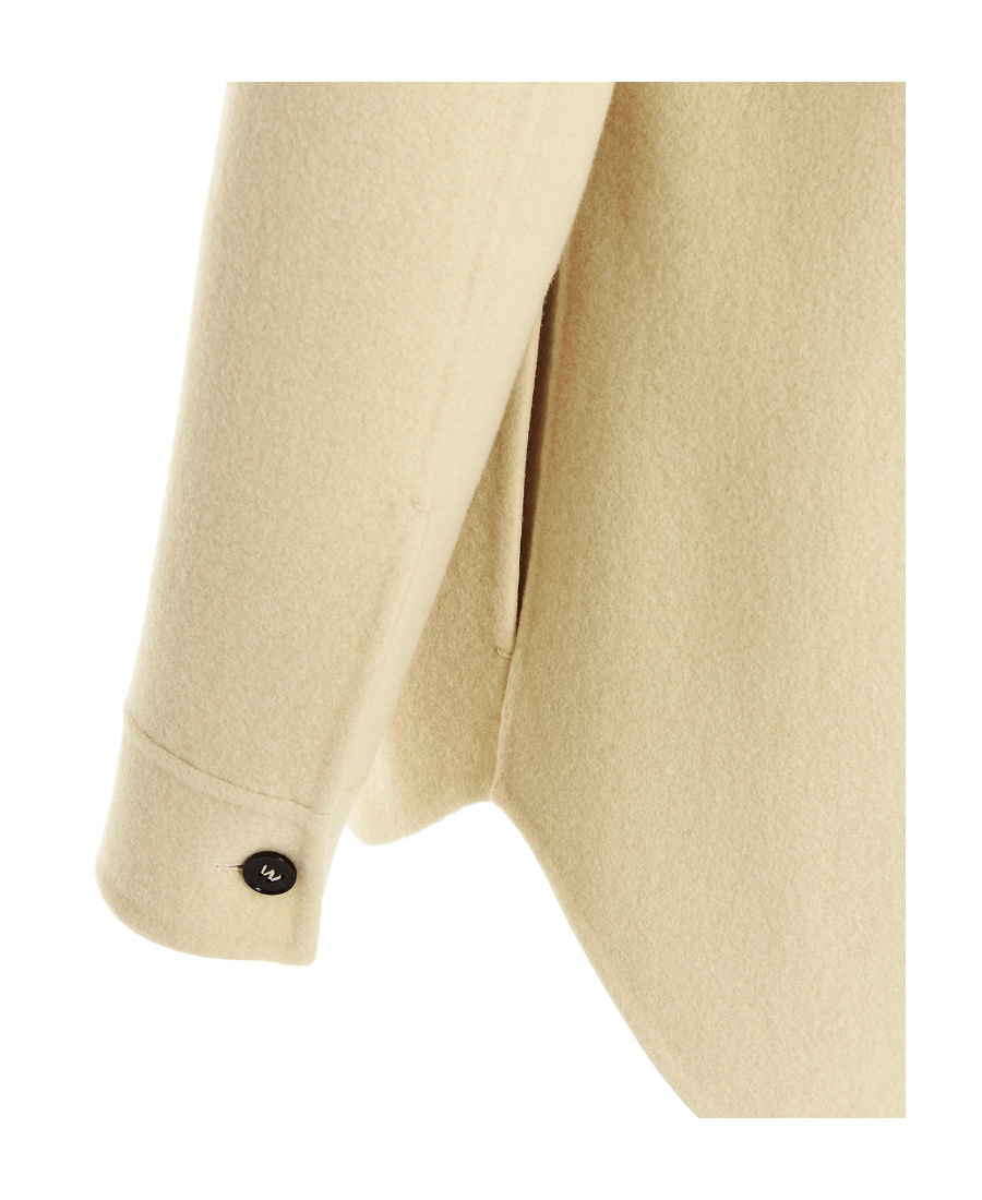 Jil Sander Wool Overshirt In Nude