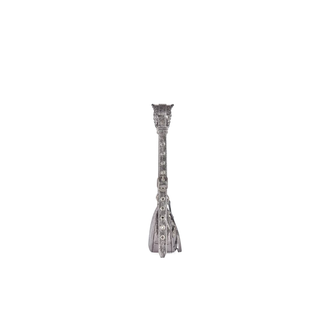 Balenciaga Green Leather Shoulder Handbag With Magnetic Closure And Metal Details In Gray