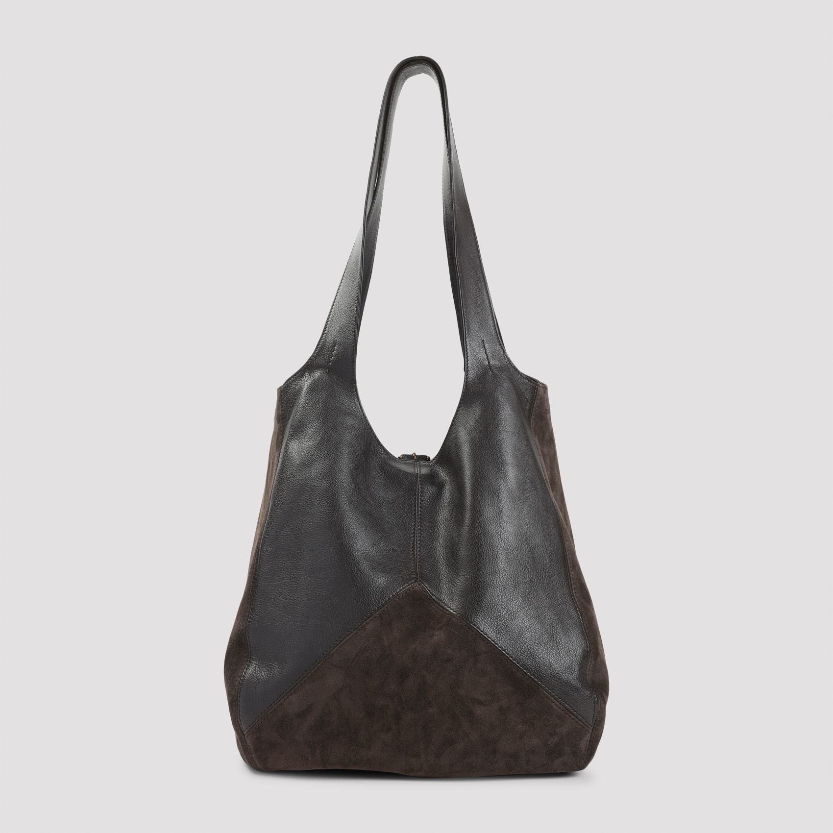 Chloé Balloon Leather And Suede Bag In Brown