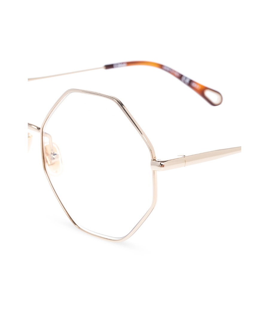 Chloé Eyewear Hexagonal Framed Glasses In White