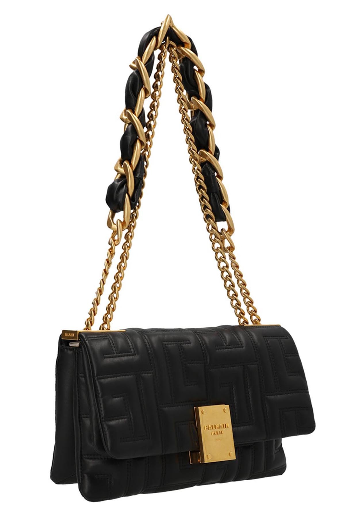 BALMAIN 1945 SOFT SMALL BAG IN QUILTED LEATHER