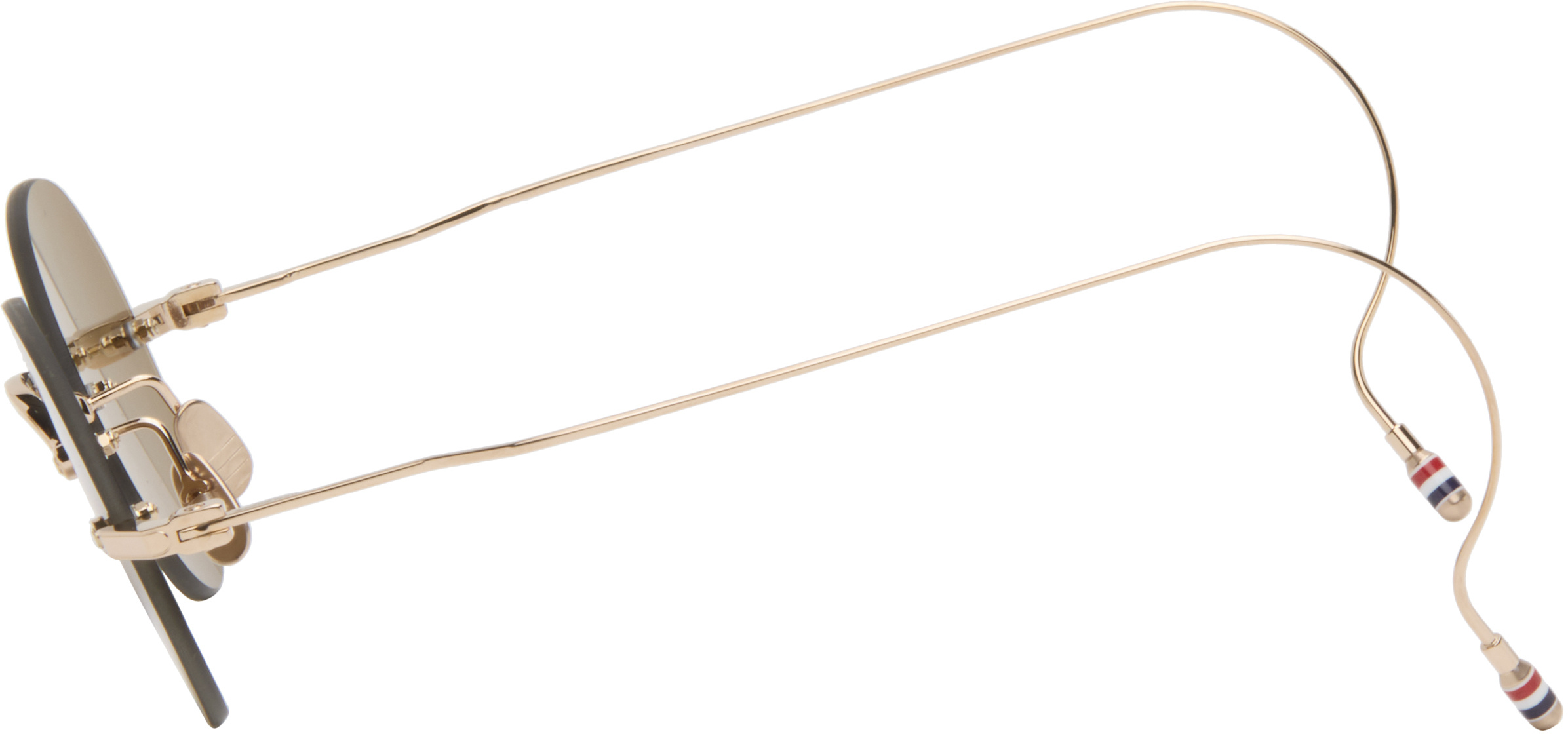Thom Browne Eyewear Oval Frame Sunglasses In Gold