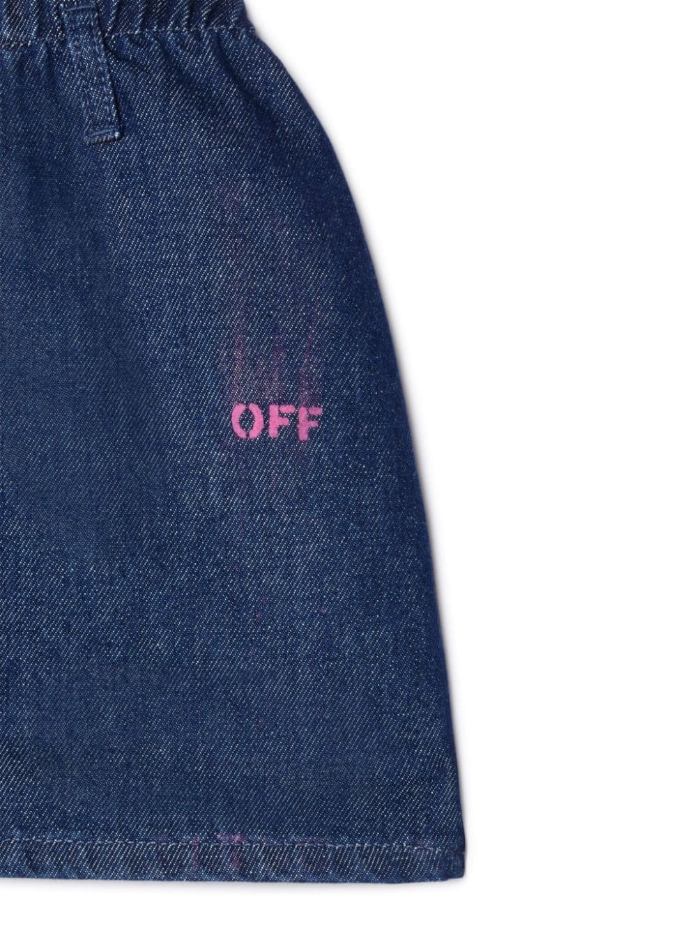 Off-white Girl's Off Stamp Plain Denim Skirt In Blue