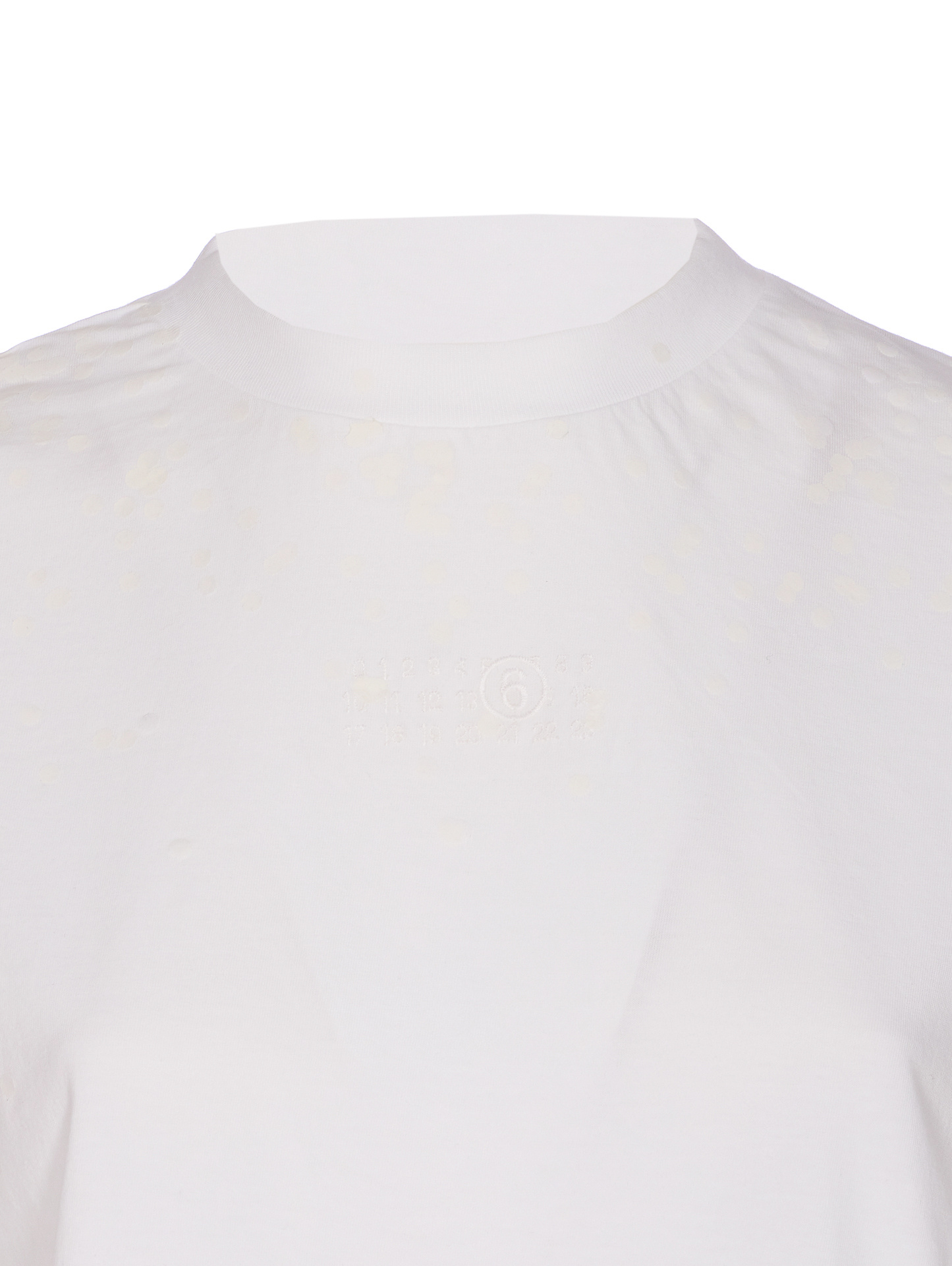 Mm6 Maison Margiela Embroidered Crew-neck T-shirt In White