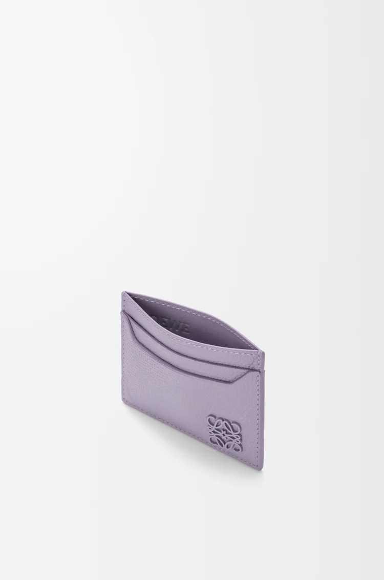 Loewe Anagram Plain Cardholder In Pebble Grained Calfskin In Purple