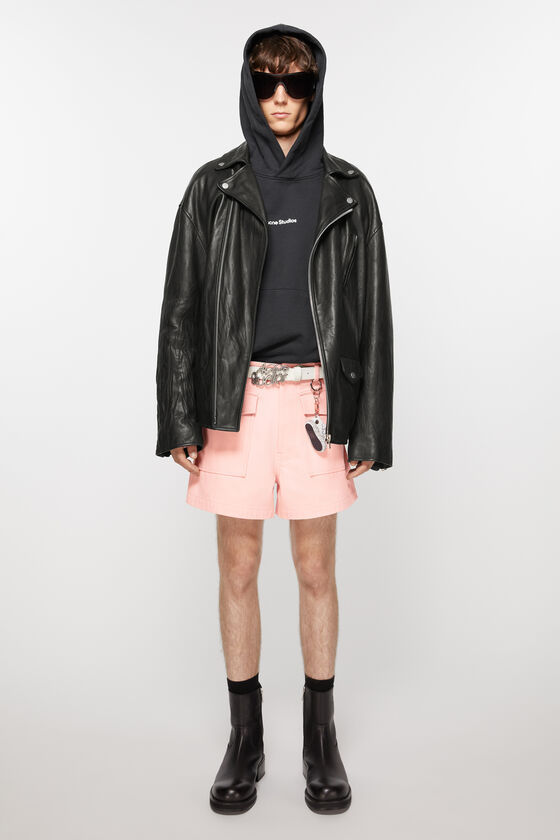 Acne Studios Asymmetric Leather Biker Jacket In Black