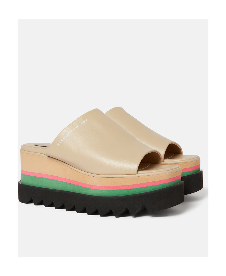 Stella Mccartney Platform-sole Slip-on Sandals In Nude
