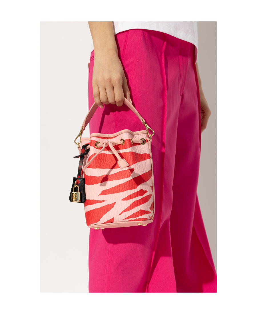 MCM DESSAU ZEBRA-PRINT DRAWSTRING BAG
