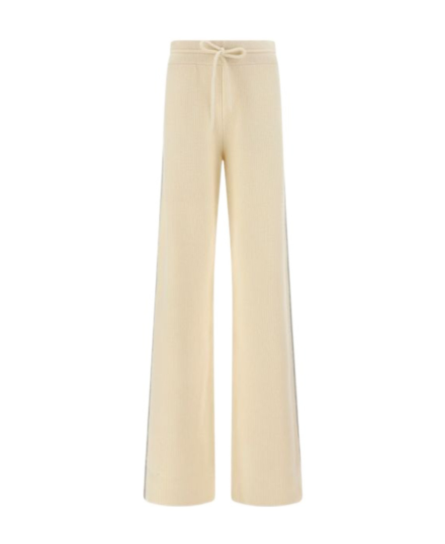 Fabiana Filippi Side Lace Knitted Casual Pants In Nude