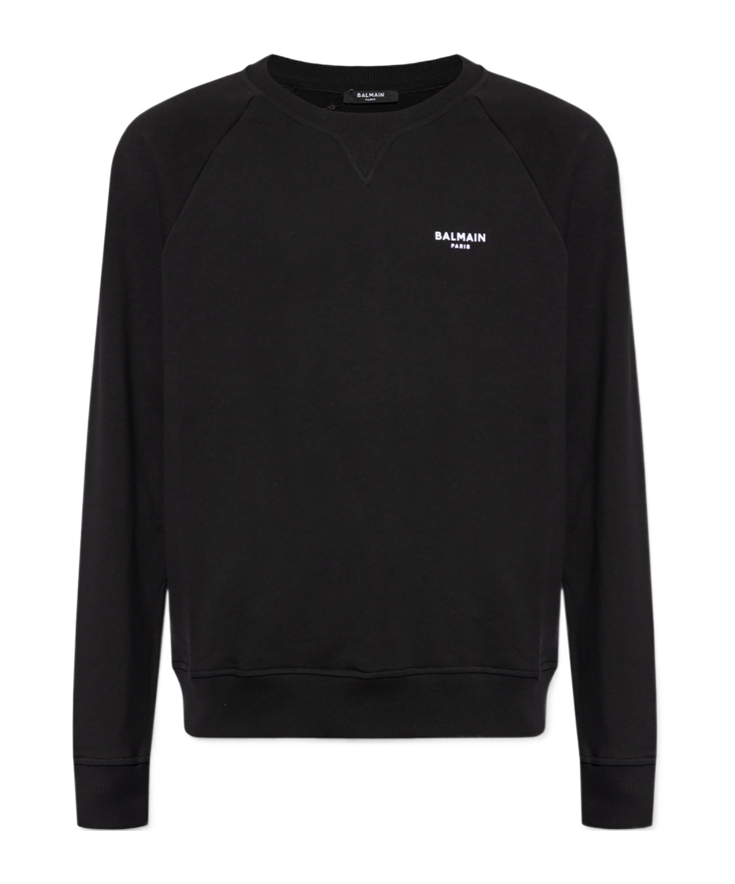 Shop Balmain Paris Flocked Sweatshirt In Black