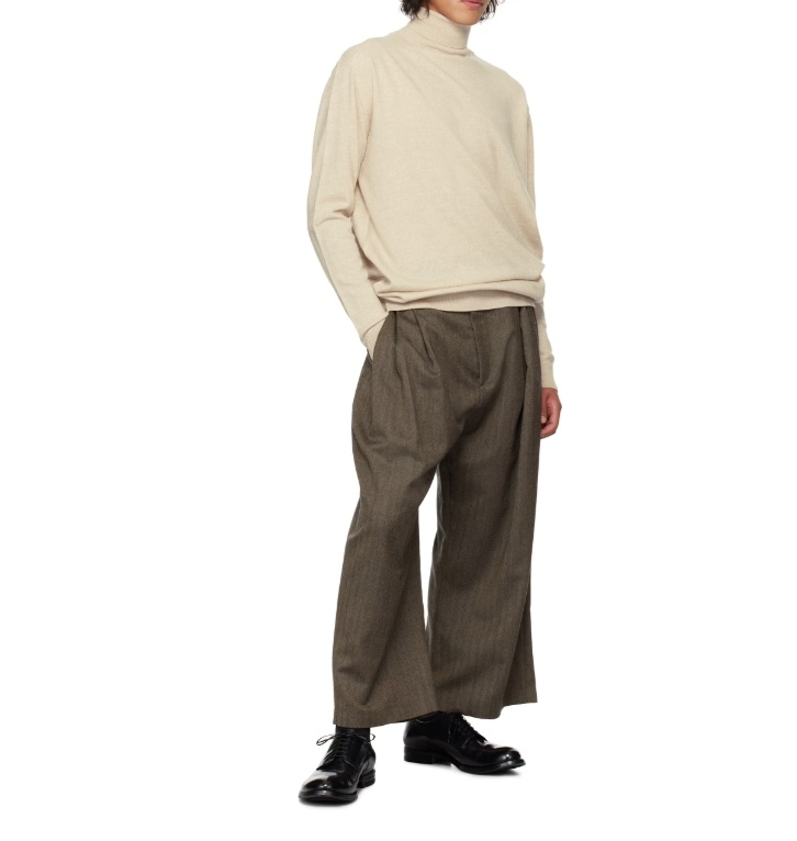 Hed Mayner Beige Twisted Seam Turtleneck In Nude