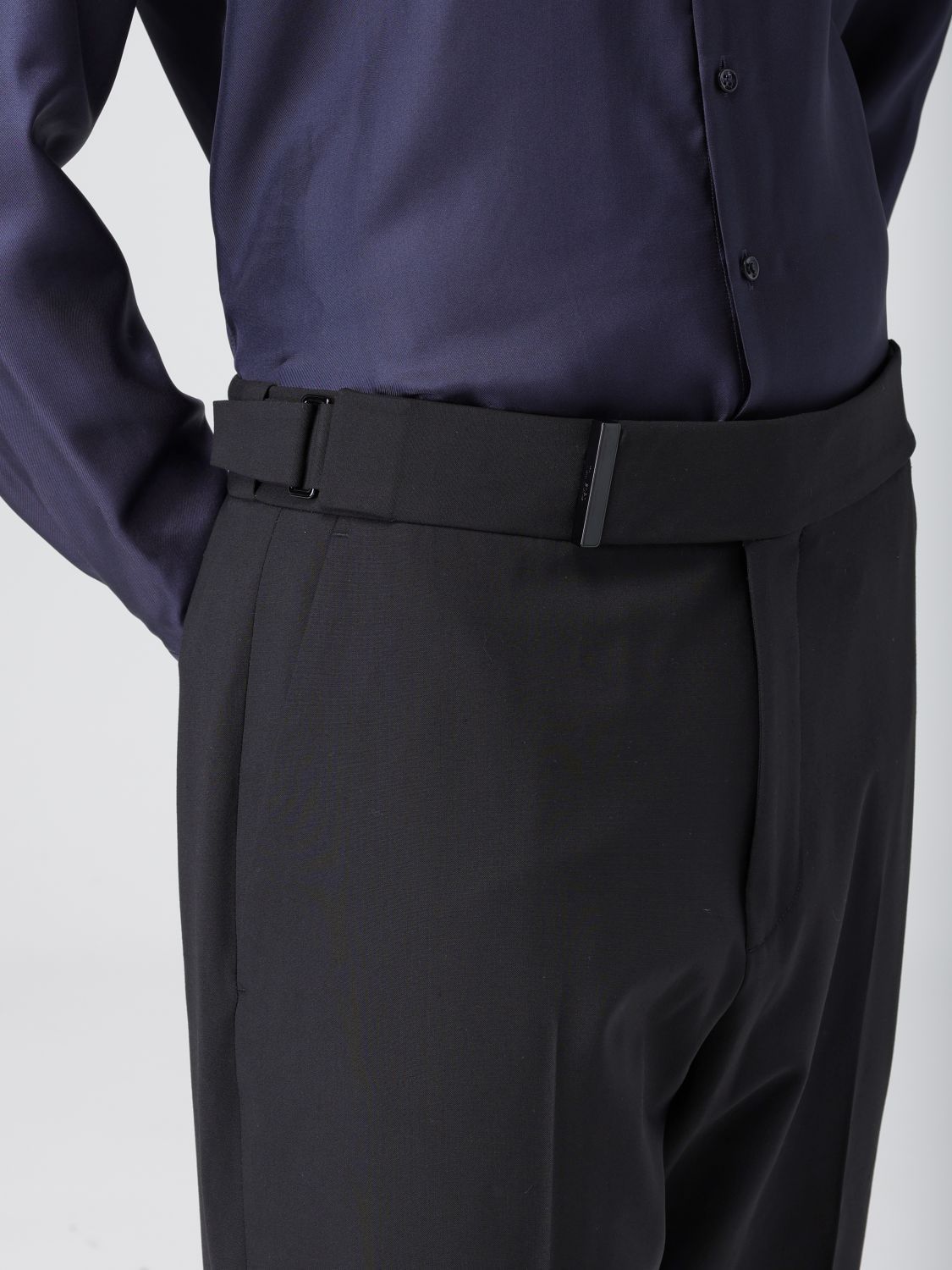 Tom Ford Tailored Wool-blend Trousers In Black