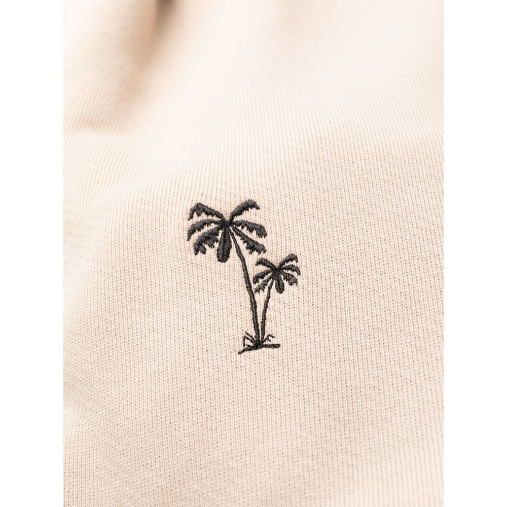 Palm Angels Logo Wide-leg Sweatpants In Nude