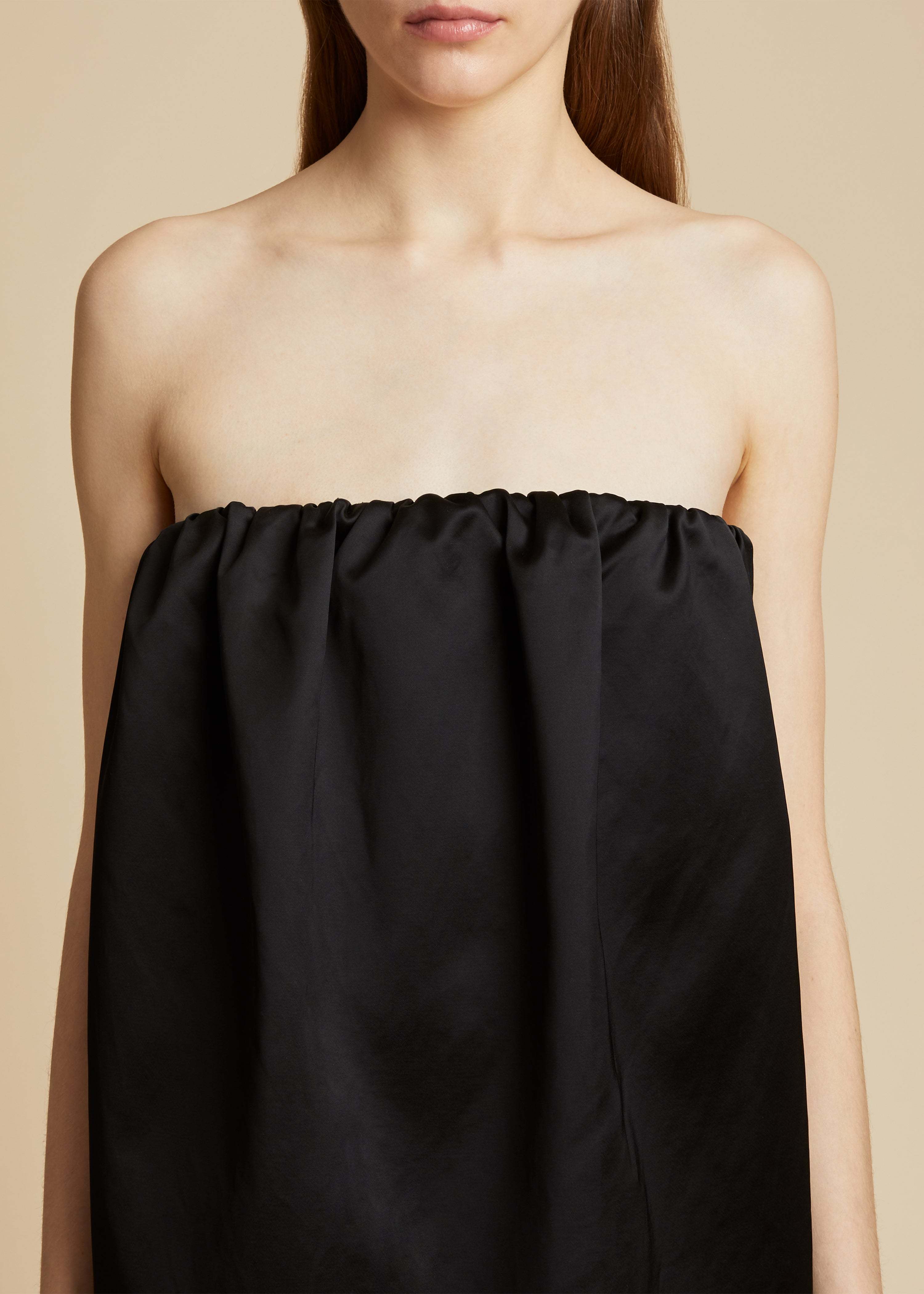 Khaite Strapless Gathered Dress