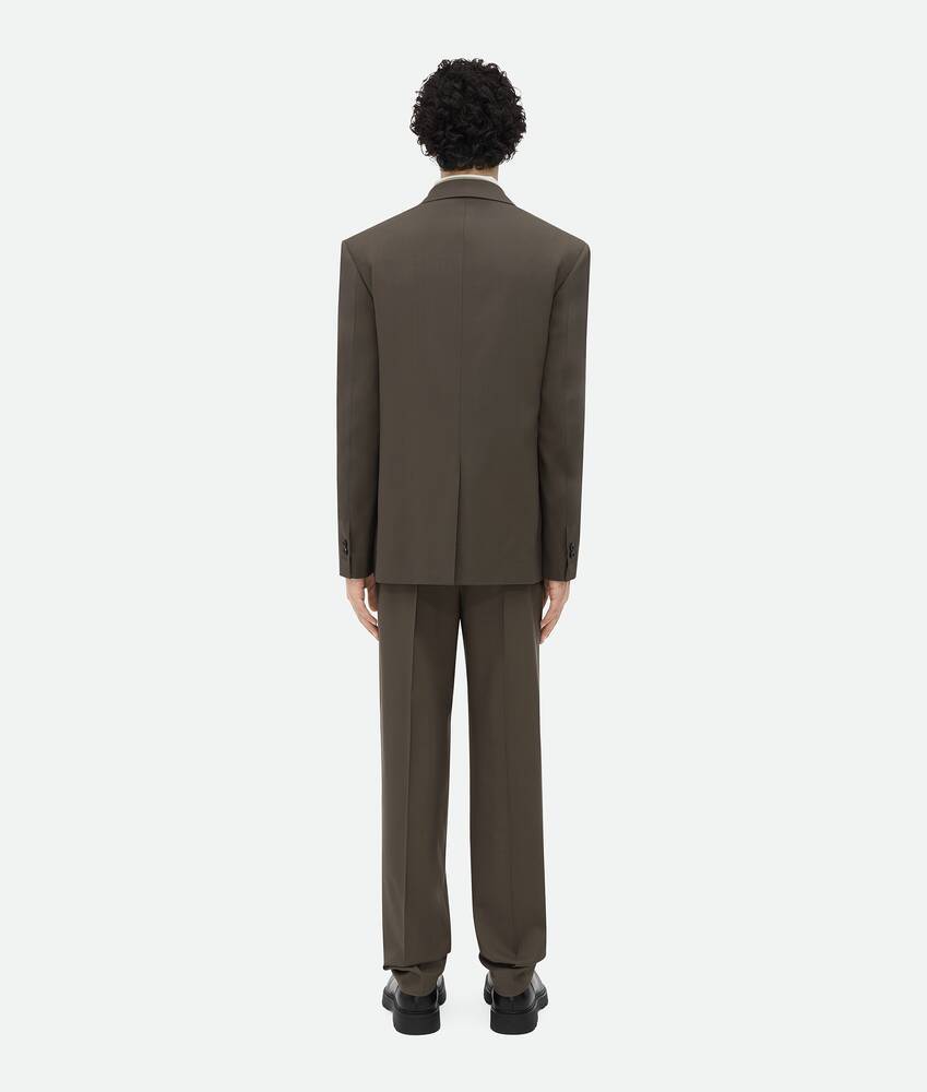 Bottega Veneta Long-sleeved Wool Suit Coat In Gray