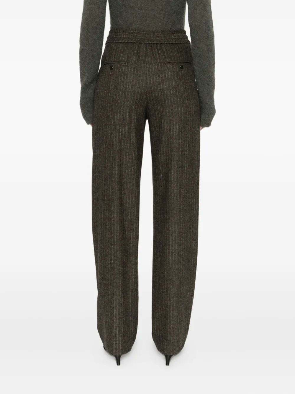 Isabel Marant Pinstripe Elastic-waist Tailored Trousers In Brown