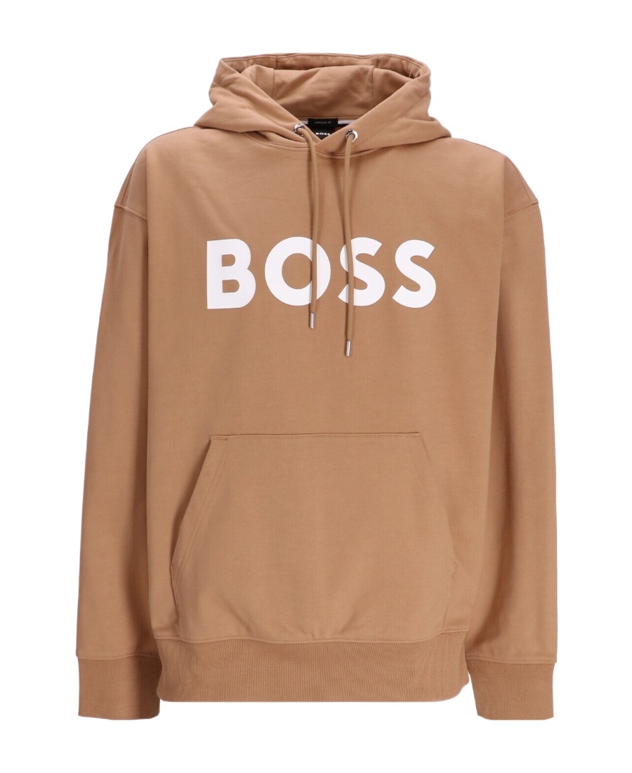 Shop Hugo Boss Logo-print Cotton Hoodie In Pink