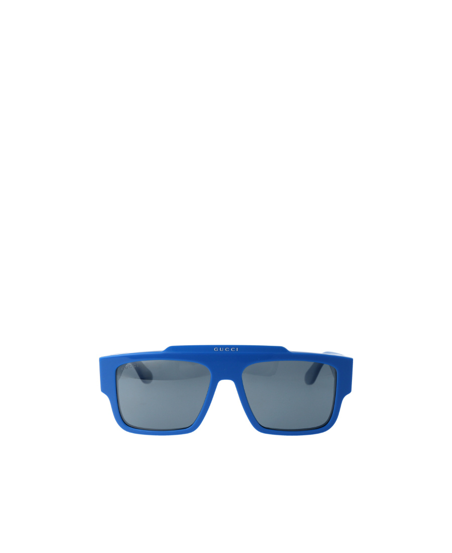 Gucci Logo-print Square-frame Sunglasses In Blue