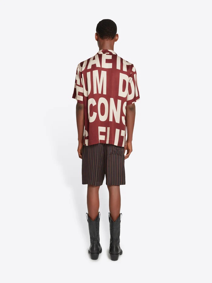 Dries Van Noten Man Shirt Burgundy Size 40 Viscose In Red