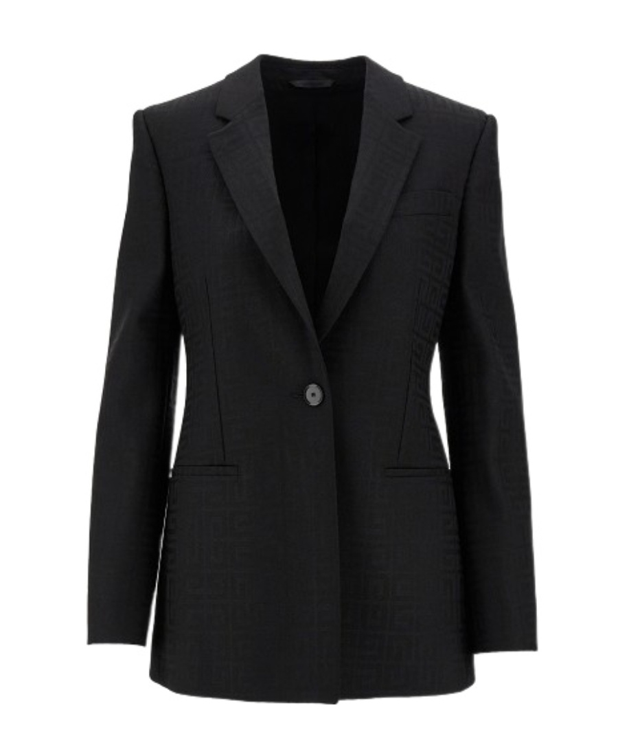 Givenchy 4g Jacquard Wool Blazer In Black