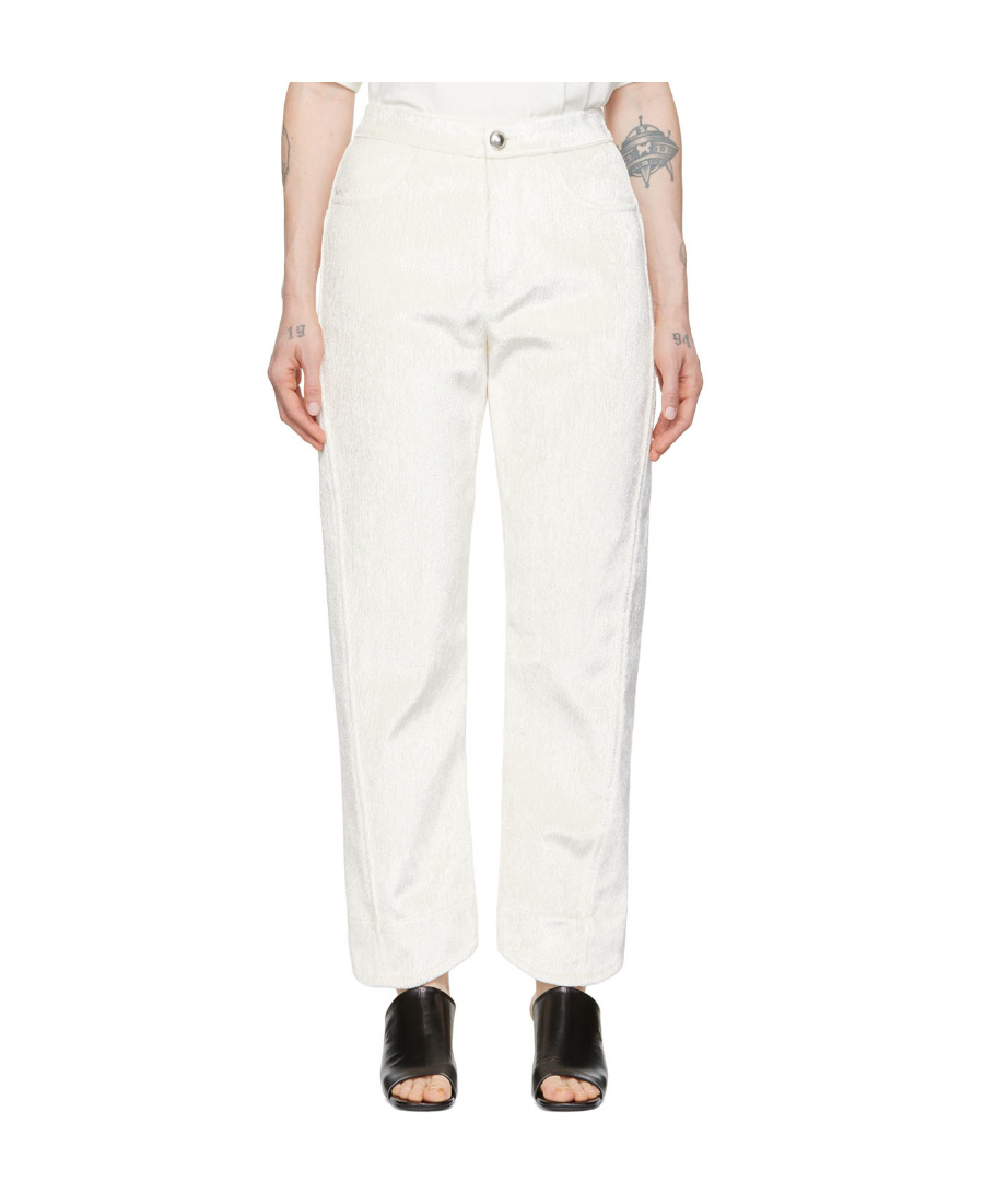 Jil Sander Casual Pants With Irregular Trousers In White