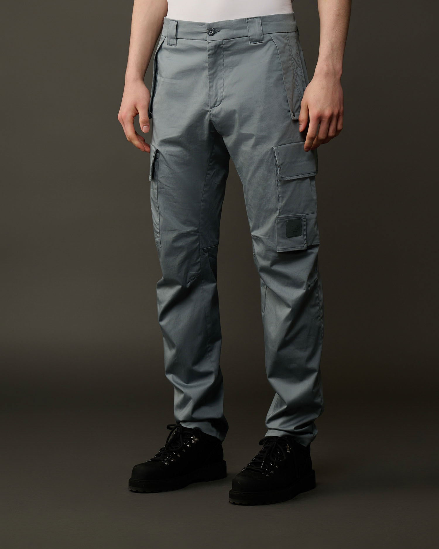 C.p. Company Logo, Badge, Casual Pants. In Black