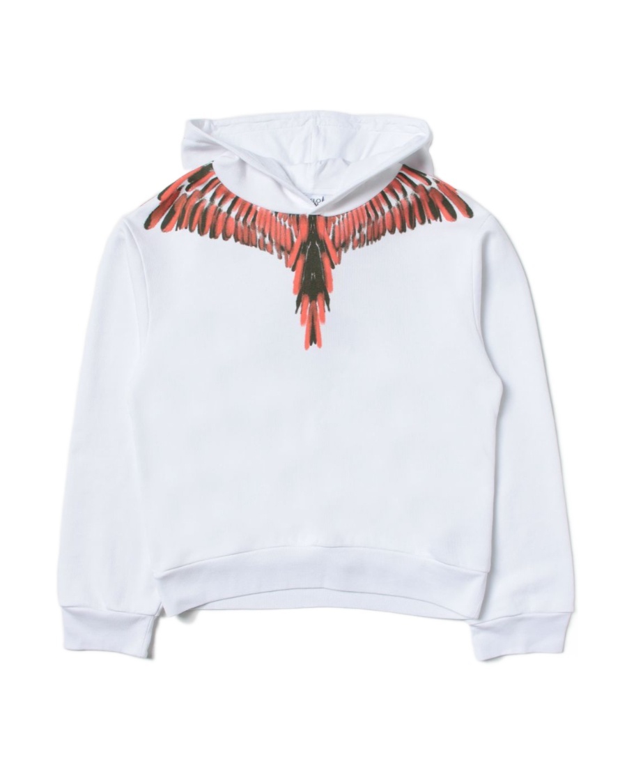 Marcelo Burlon County Of Milan Feather-print Hoodie In White