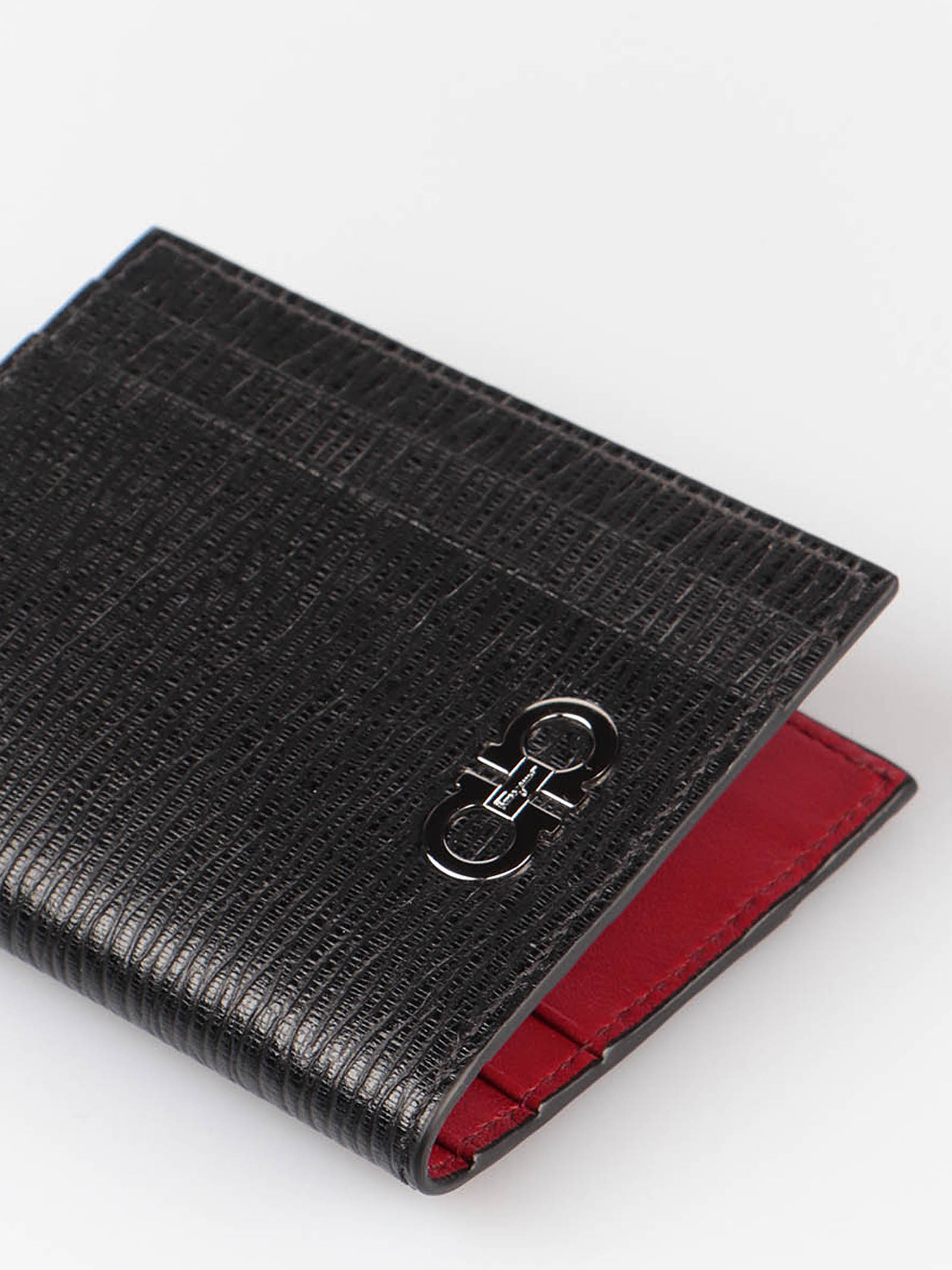 Ferragamo Salvatore  Gancini Bi-fold Cardholder In Black