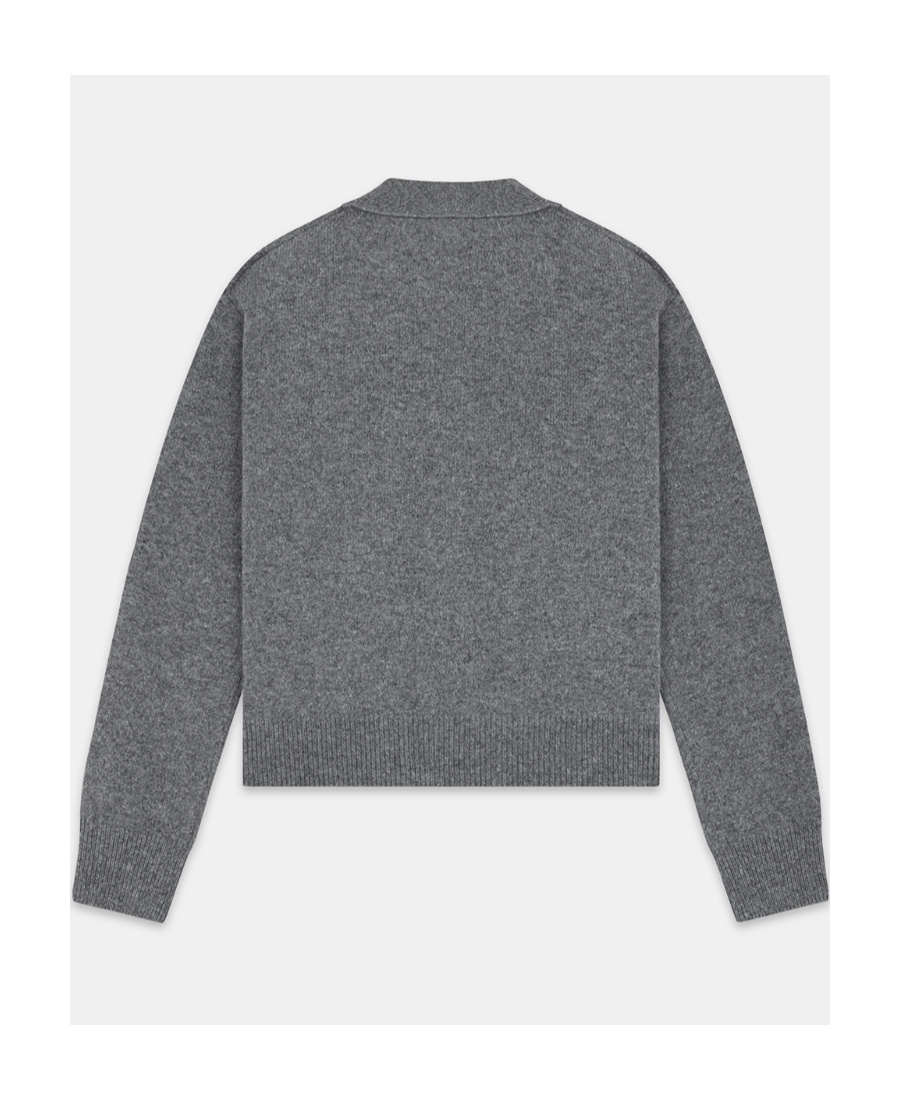 We11 Done Logo-embroidered Knitted Cardigan In Gray