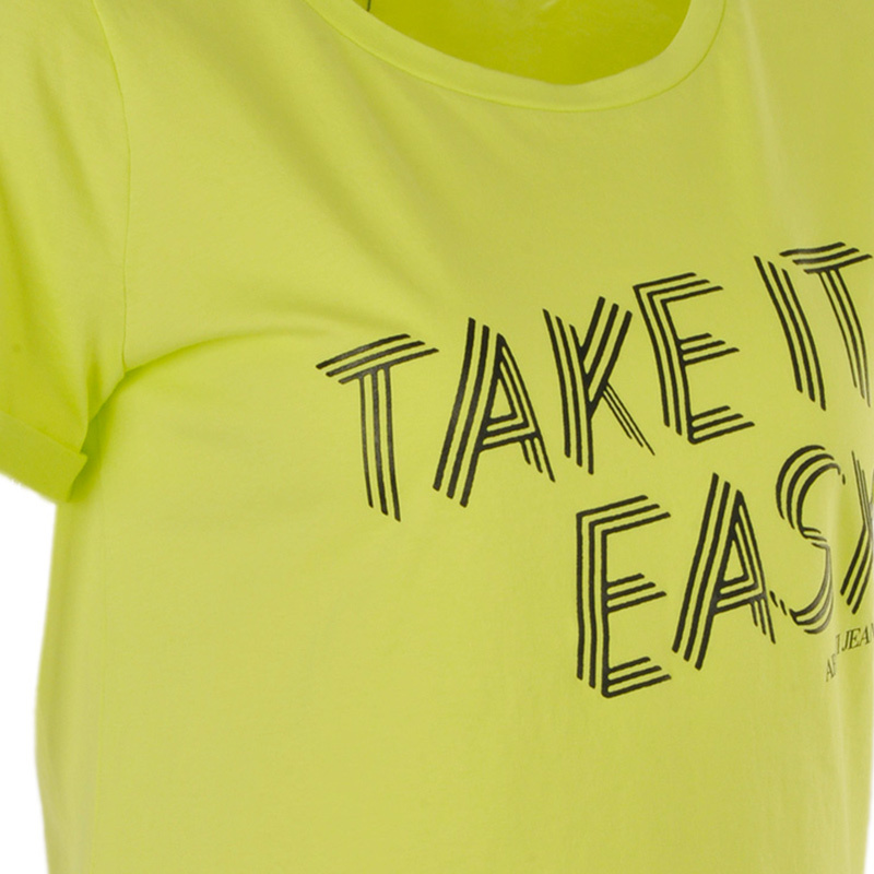 Armani Jeans Logo Printed Pattern T-shirt In Yellow