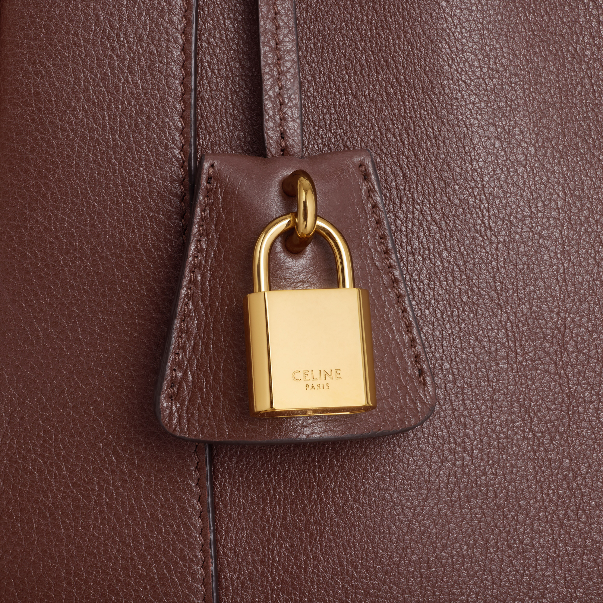 Celine Meo Leather Shoulder Bag In Brown