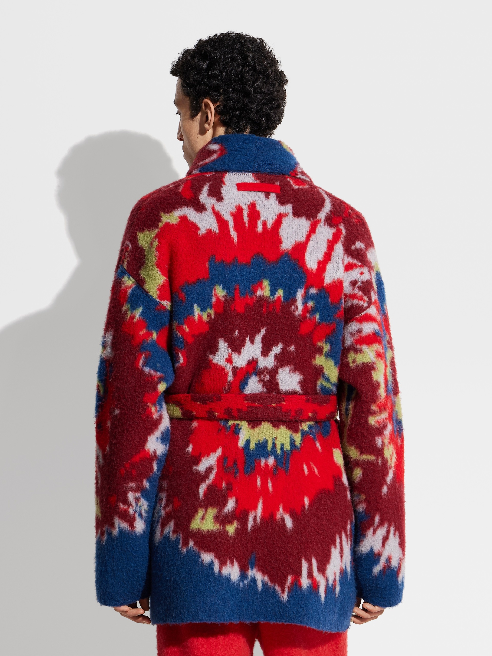 Zegna X The Elder Statesman Intarsia Cashmere-wool Robe In Red