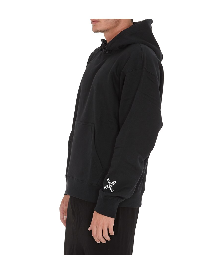 Kenzo Logo-print Hoodie In Black