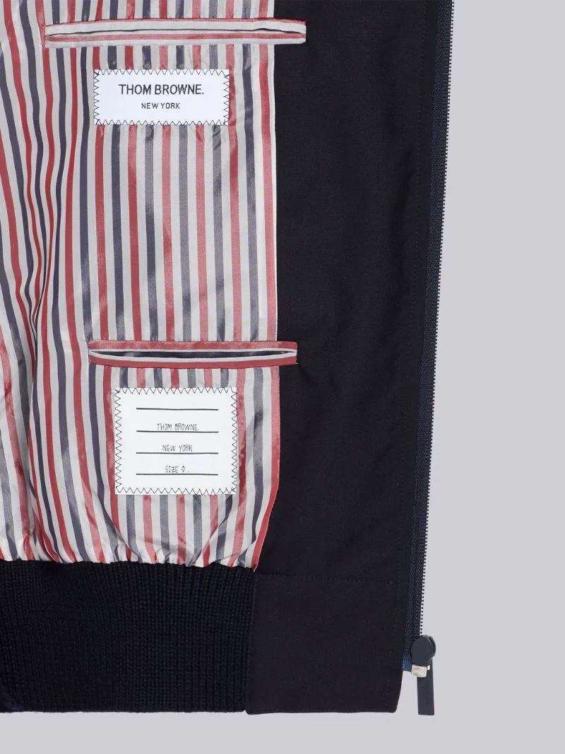 Thom Browne 4-bar Plain Weave Suiting Bomber Jacket In Black