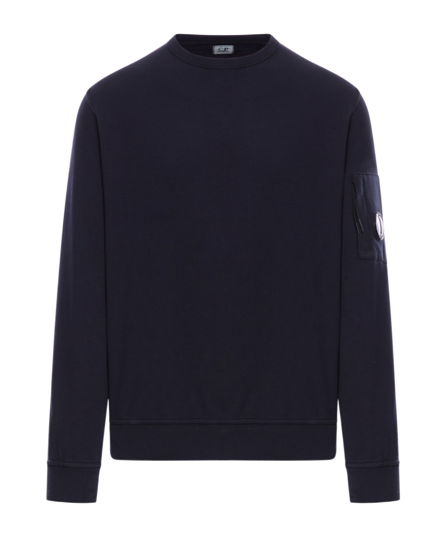 C.p. Company Diagonal Raised Fleece Crew Neck Sweatshirt In Black