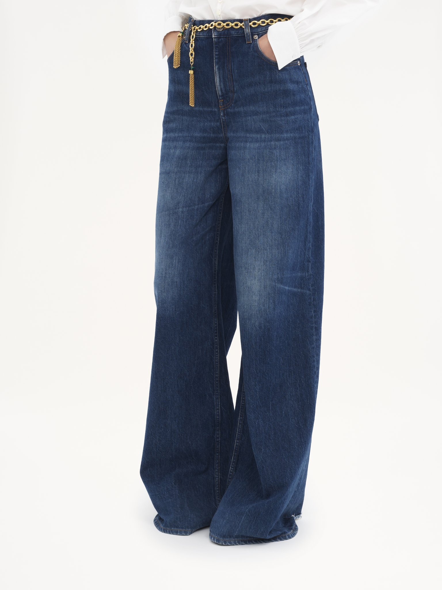 Chloé Rigid High-rise Wide-leg Jeans In Blue