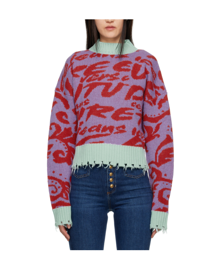 Versace Jeans Pattern Sweater In Multicolor