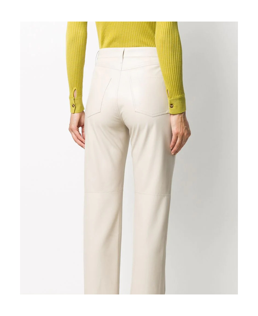 Nanushka Faux-leather Straight Leg Trousers In Nude