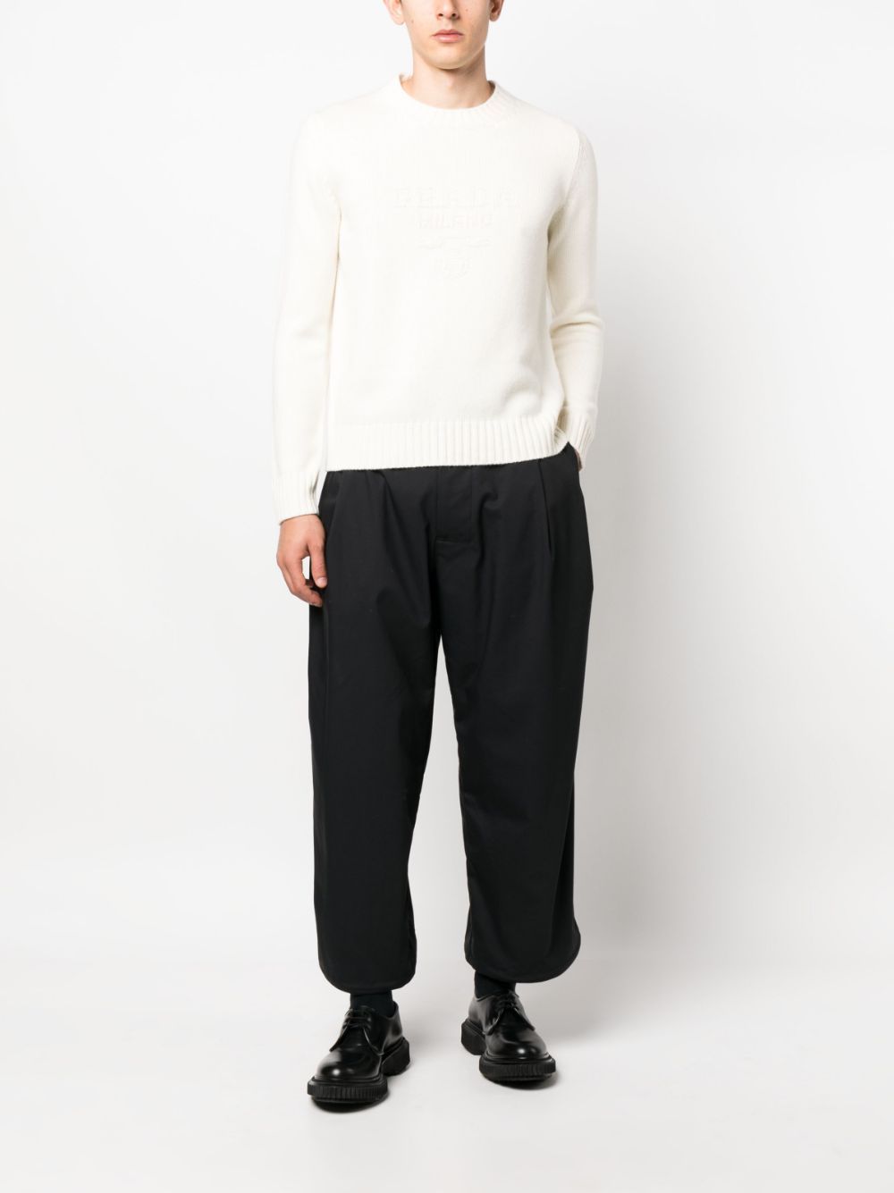 Prada Logo-embroidered Jumper In White