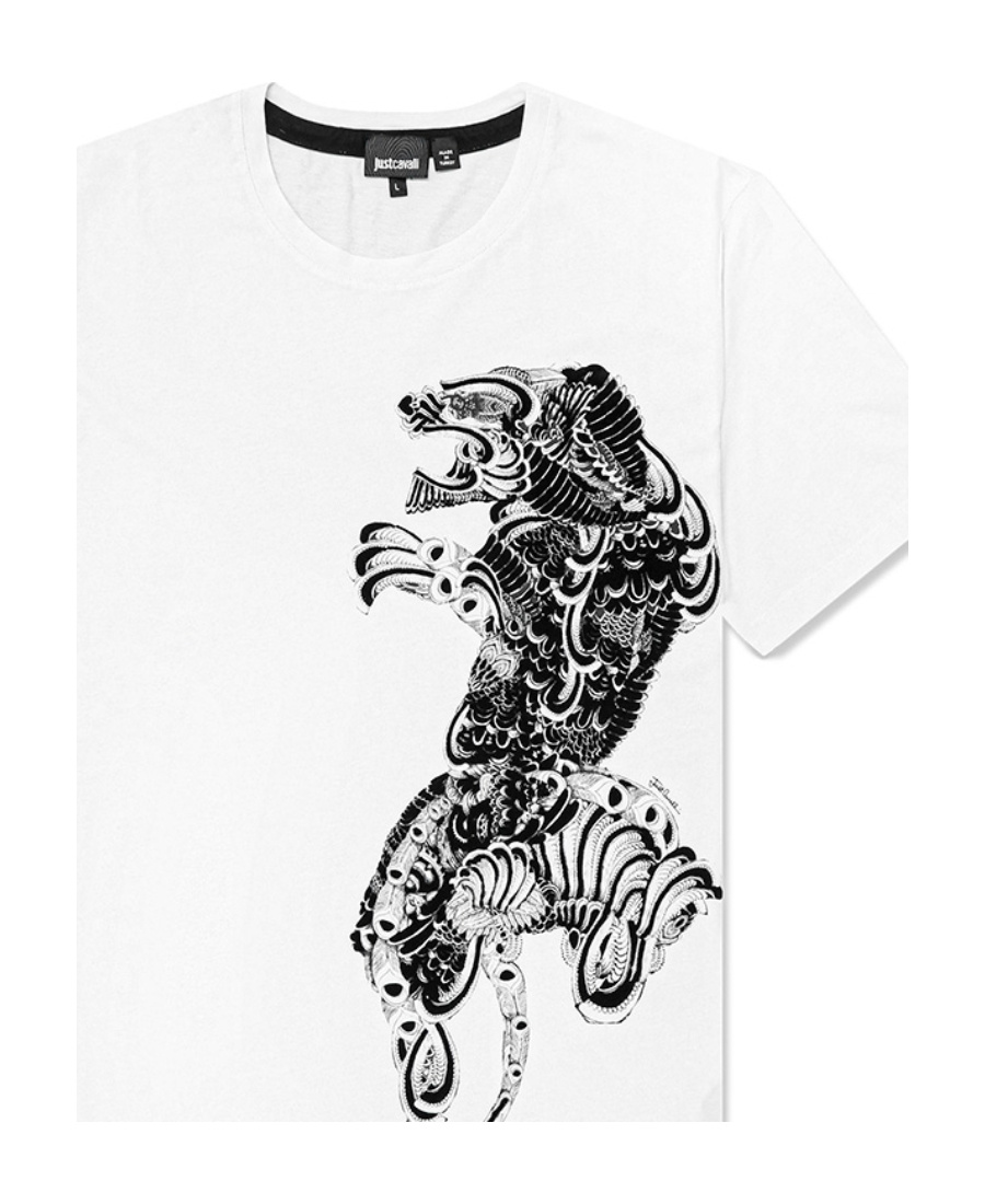 Just Cavalli Short-sleeved T-shirt With Round Neck In White